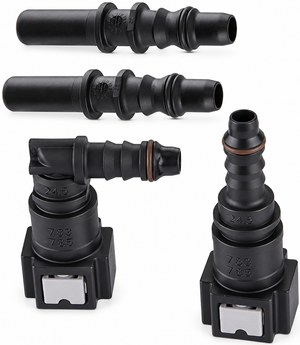 2 Set 5/16" 7.89mm SAE to 5/16" 8mm Nylon Fuel Line Hose Quick Release Connector