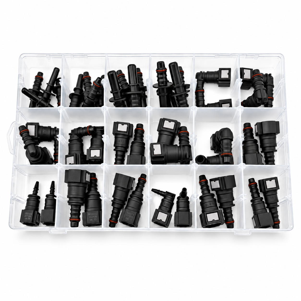 44pc Fuel Line Quick Connector Kit 6.3-9.89mm Male Female Hose Fittings Set