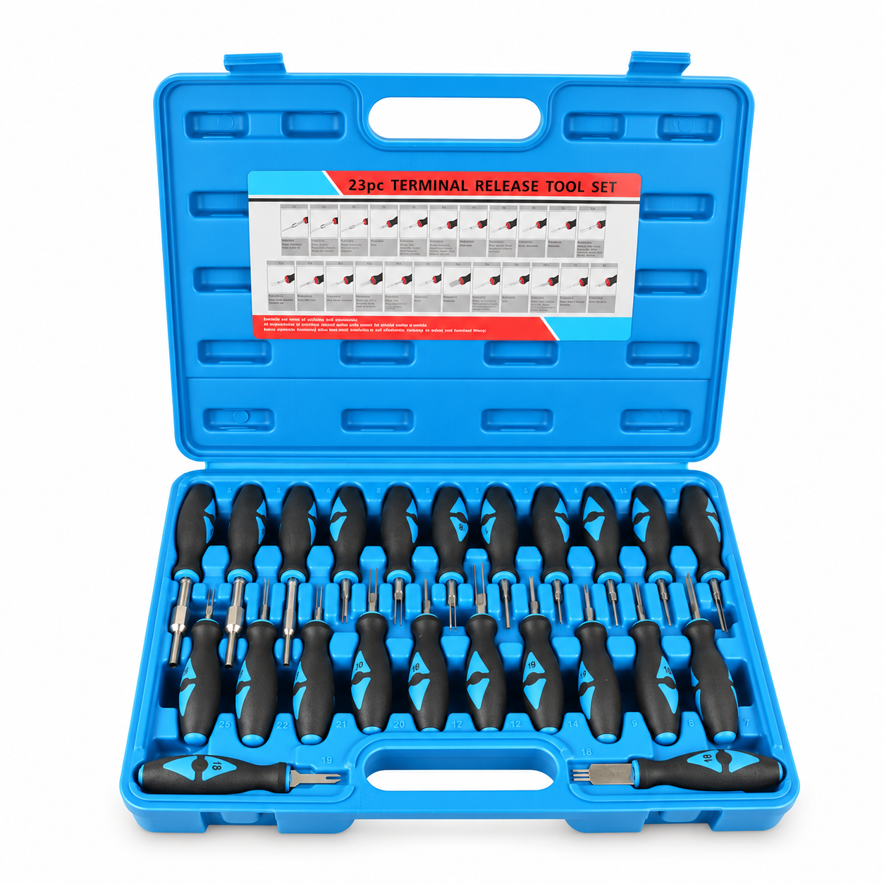 23pcs Set Universal Automotive Terminal Release Removal Tool Kit Car Electrical Wiring Crimp Connector Pin Extractor Kit Remover