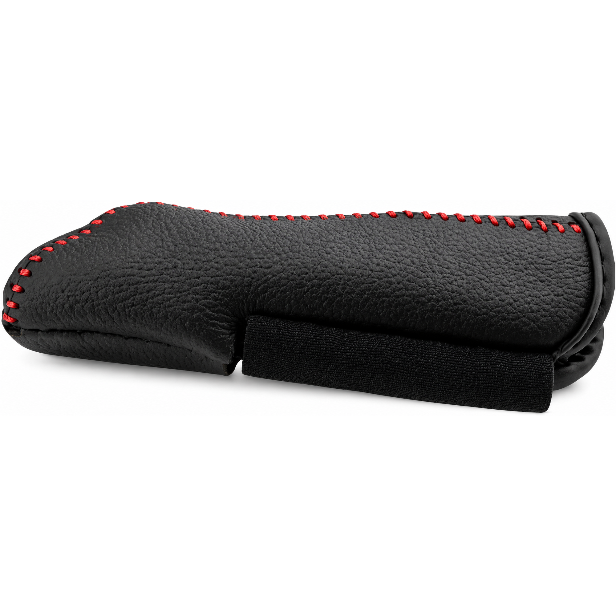 Protective Sleeve for Handbrake Decorative Cover: Black Leather with Red Stitching – AMZ-010 – image 3