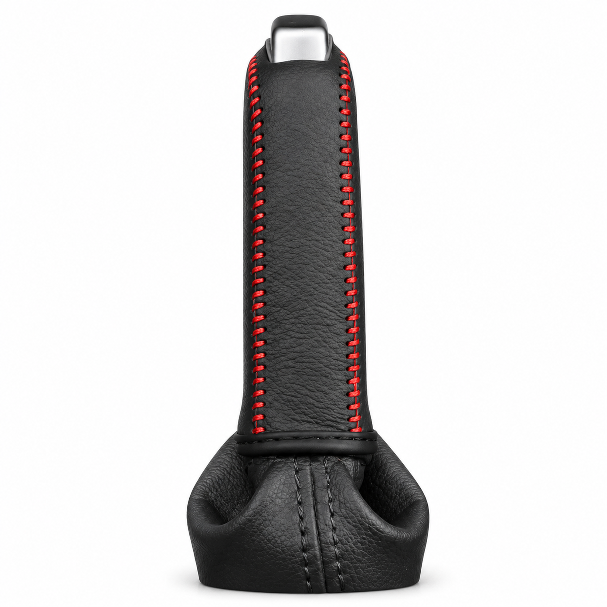 Protective Sleeve for Handbrake Decorative Cover: Black Leather with Red Stitching – AMZ-010 – image 4