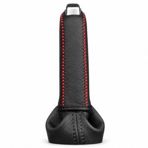 Protective Sleeve for Handbrake Decorative Cover: Black Leather with Red Stitching – AMZ-010 – image 4