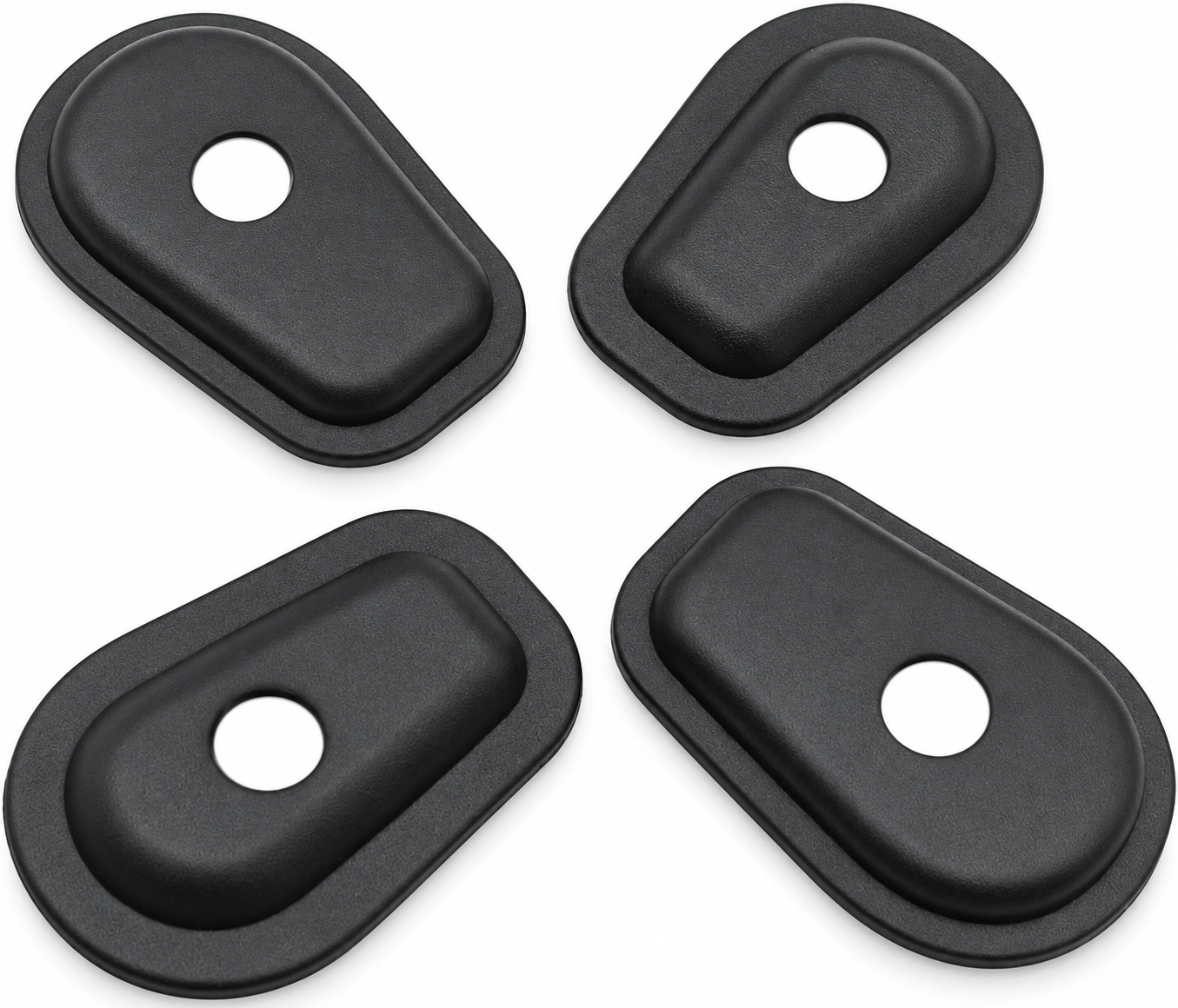 4x Front and Rear Motorcycle Turn Signal Indicator Adapter Spacers in Black - For Yamaha YZF-R6, YZF600, YZF1000 Thunderace, FZ1000, FAZER FZ600, YZF-R1