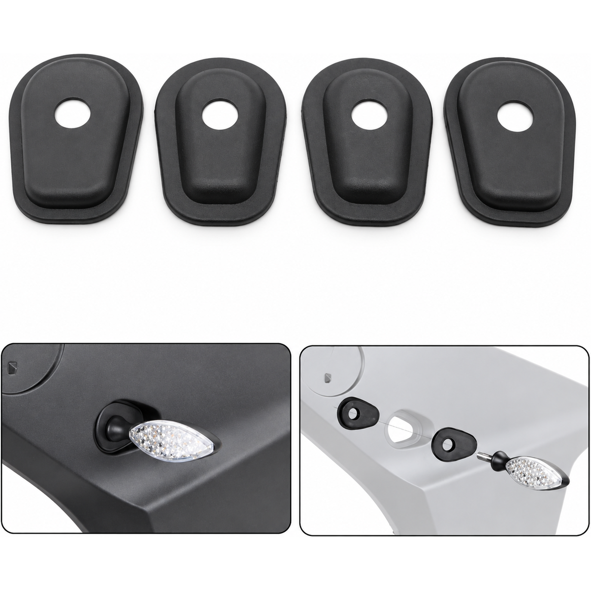 4x Front and Rear Motorcycle Turn Signal Indicator Adapter Spacers in Black - For Yamaha YZF-R6, – AMZ-015/4pcs – image 3