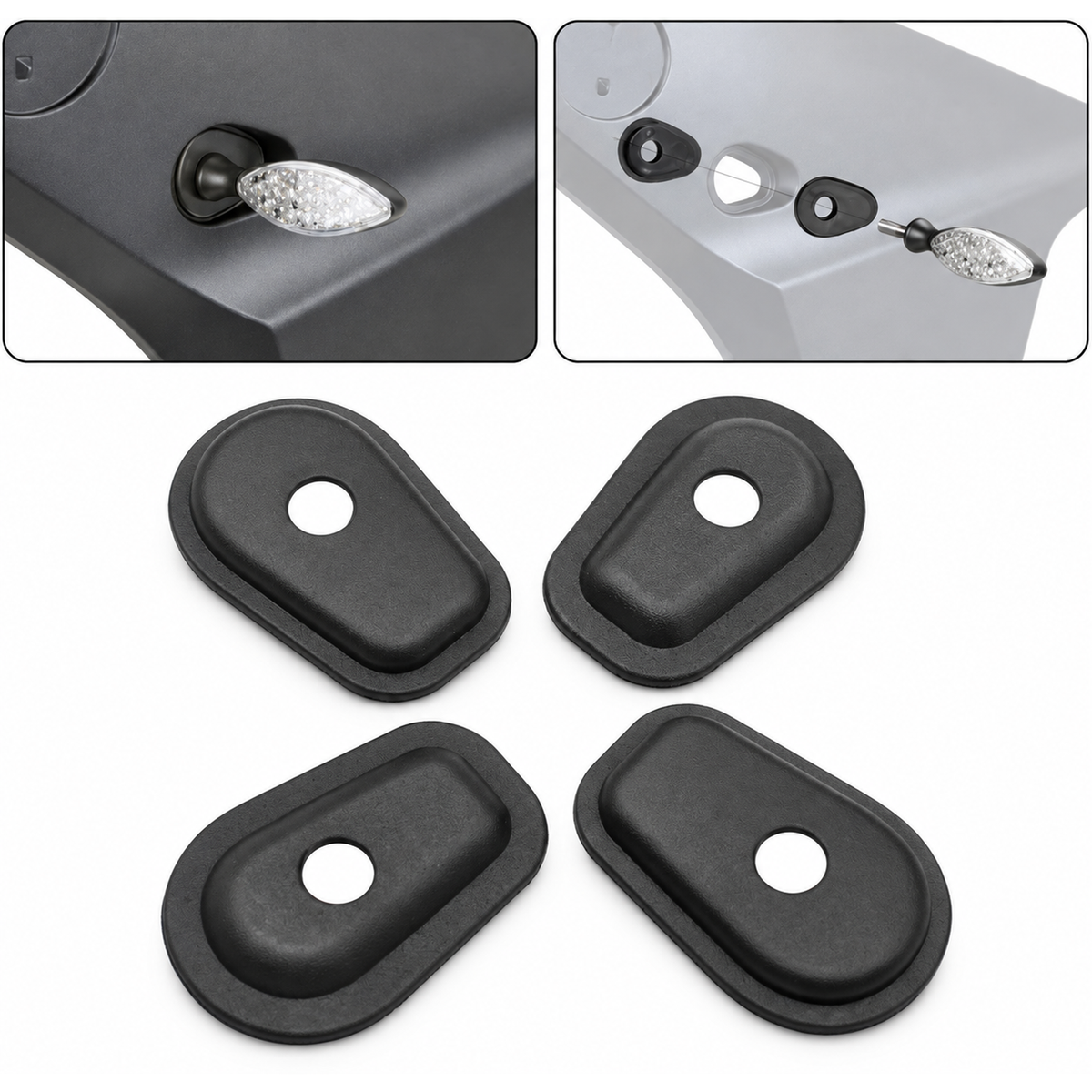 4x Front and Rear Motorcycle Turn Signal Indicator Adapter Spacers in Black - For Yamaha YZF-R6, – AMZ-015/4pcs – image 4
