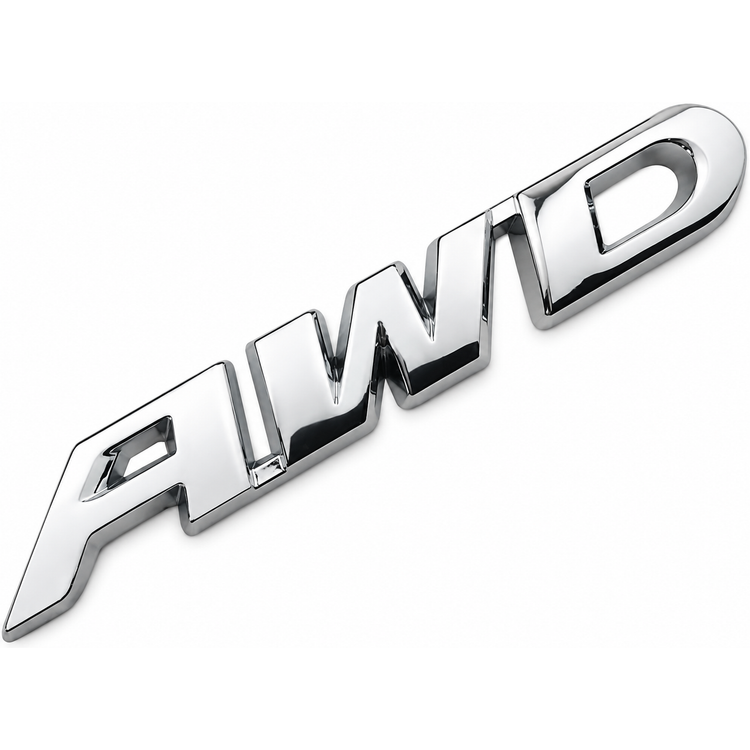 Silver AWD Metal Badge 3D Emblem Sticker for All Wheel Drive 4x4 Cars 93mm – AMZ-41/AWD-BADGE – image 1