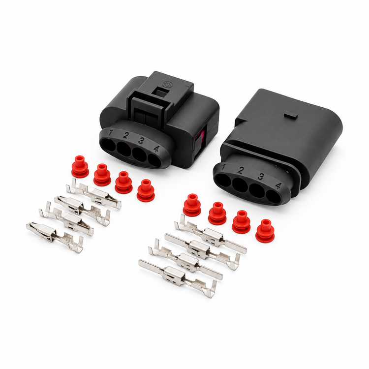 4 Pin 3.5mm Automotive Connector Set for VW Audi Skoda 4B0973724 / 1J0973724 – AX0086+AX0084/MnFset – image 1