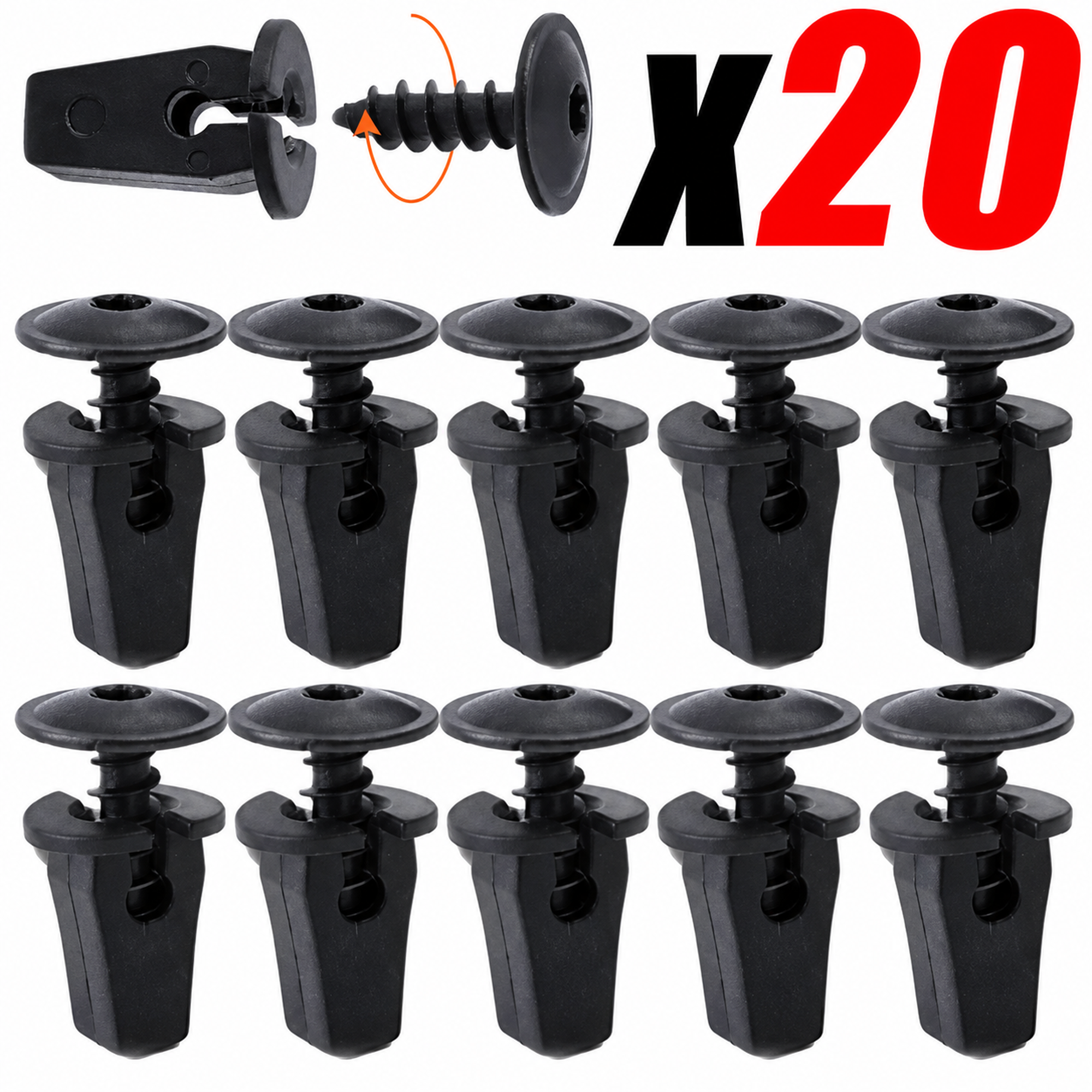 20pcs Engine Cover Undertray Splashguard Wheel Arch Torx Screw Retainer Auto Fender Lining Snap Fastener – AX0170 – image 6