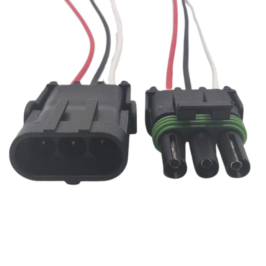 Assembled Delphi Weather Pack 3 Pin Sealed Prewired Connector Kit Male