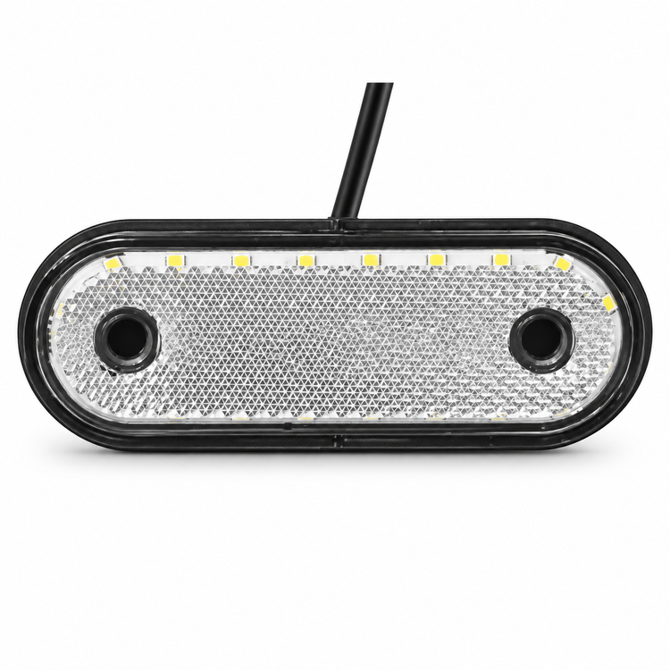 White Front Side 20 LED Marker Lights Oval 12V 24V Neon Trailer Truck Lorry – B10/marker.b10f – image 1