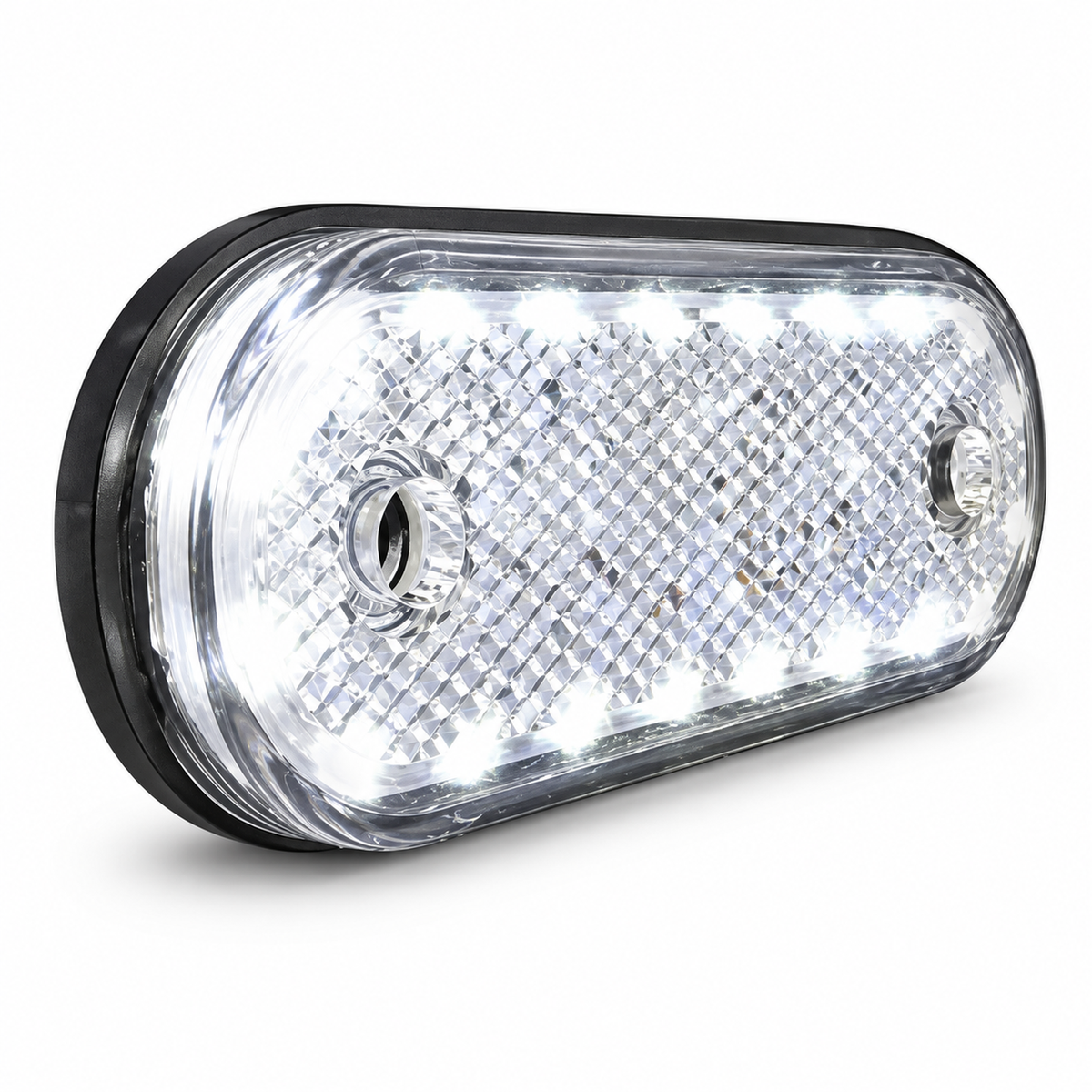 White Front Side 20 LED Marker Lights Oval 12V 24V Neon Trailer Truck Lorry – B10/marker.b10f – image 2
