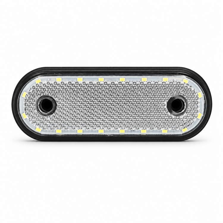 White Front Side 20 LED Marker Lights Oval 12V 24V Neon Trailer Truck Lorry – B10/marker.b10f – image 5