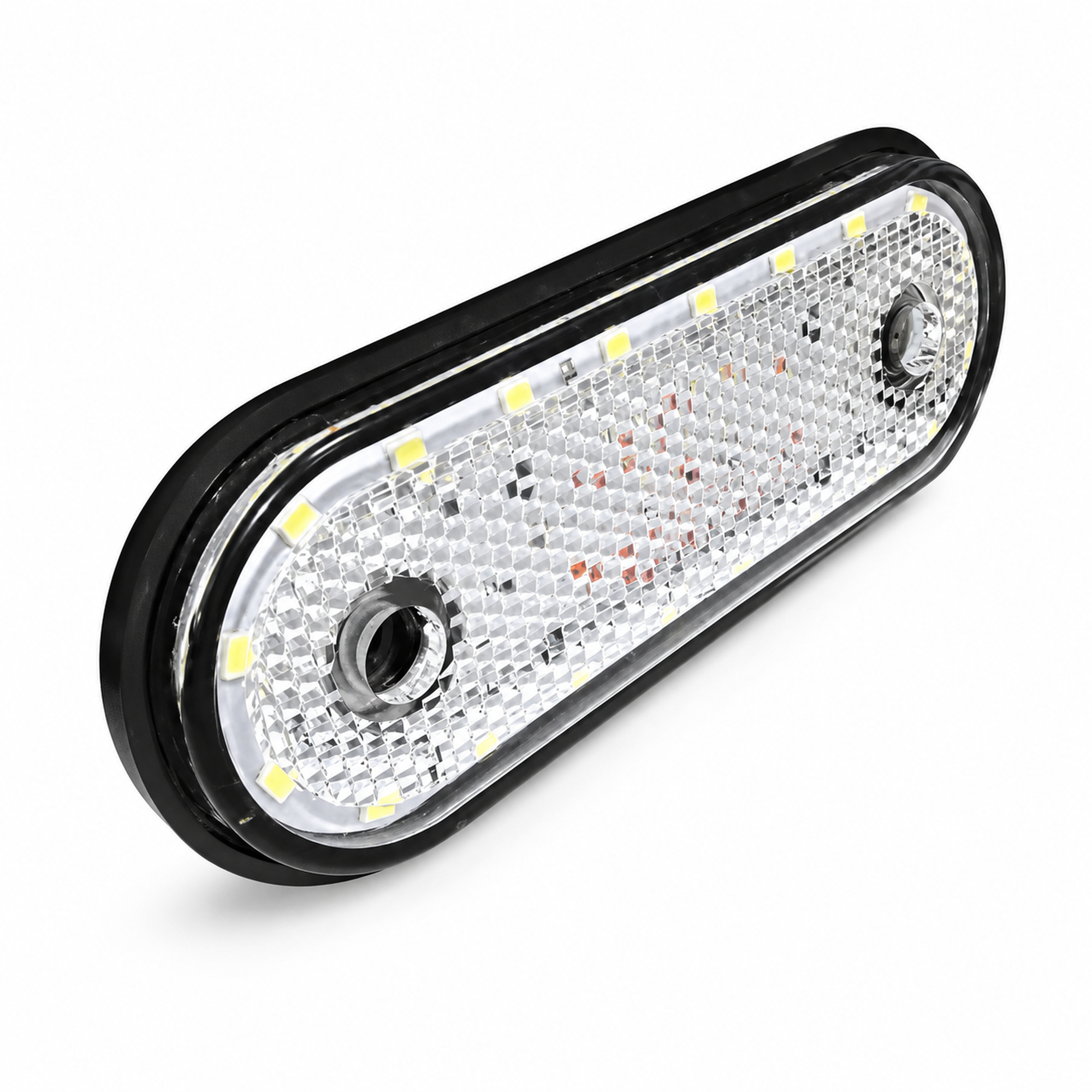 White Front Side 20 LED Marker Lights Oval 12V 24V Neon Trailer Truck Lorry – B10/marker.b10f – image 6