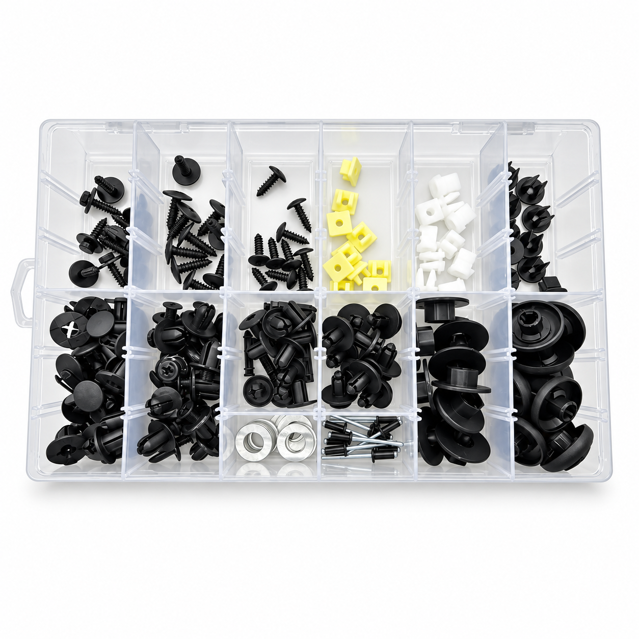 160pcs Clips for Kia & Hyundai - Automotive Trim Assortment Kit Push Fasteners Rivet Bumper Panels Wheel Arches Engine Covers etc.
