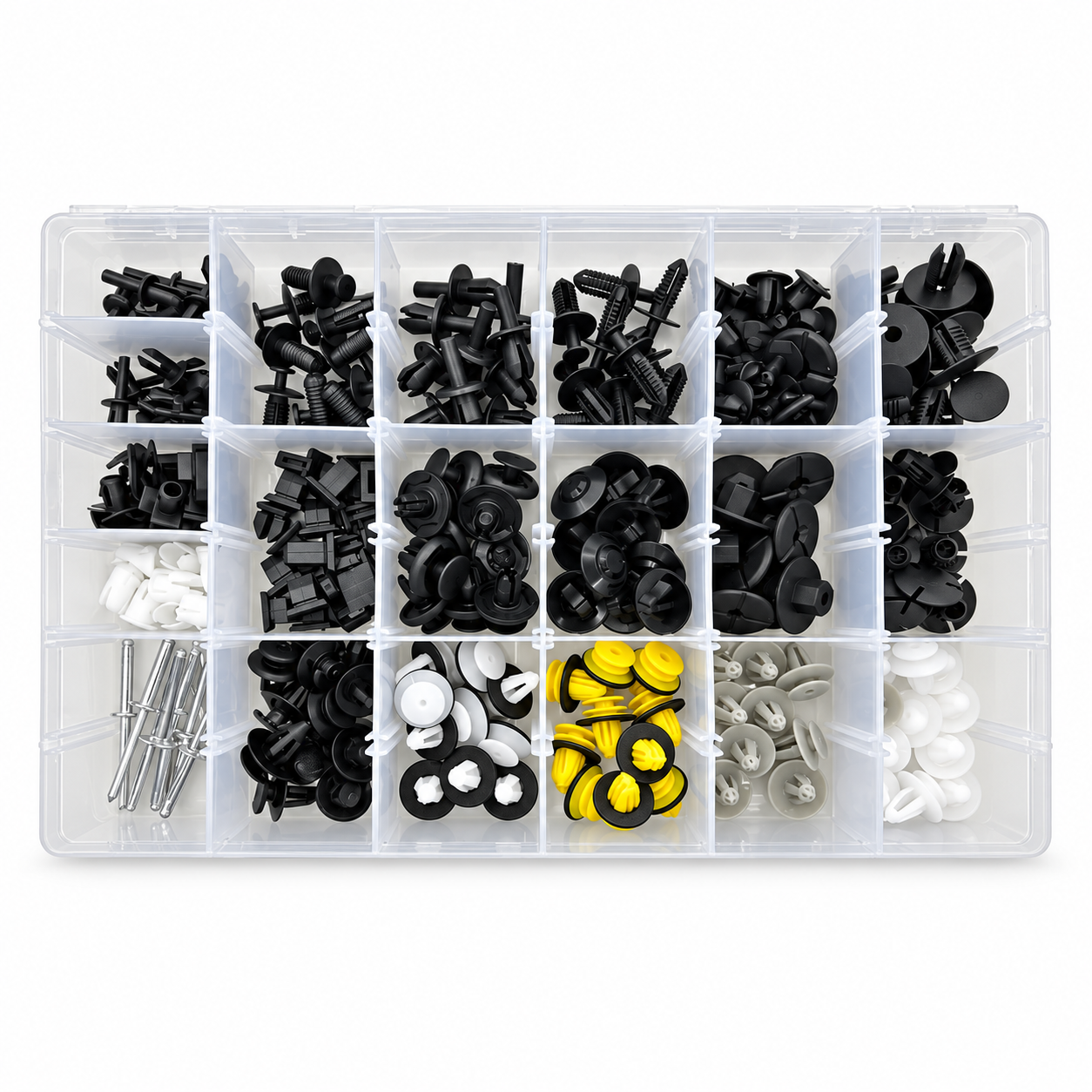 200pcs Automotive Trim Clip Assortment Kit for Mercedes-Benz Push Fasteners Rivet Bumper Panels Wheel Arches Engine Covers etc.