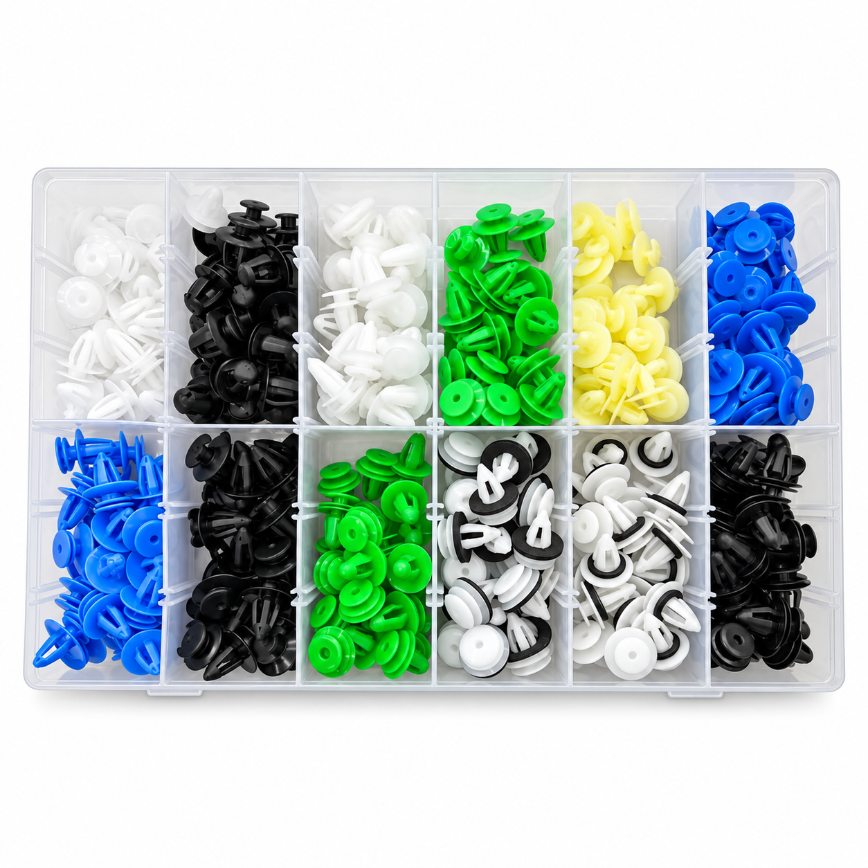 320pcs European Car Automotive Trim Clip Assortment Kit Push Fasteners Rivet Bumper Panels Wheel Arches Engine Covers etc.