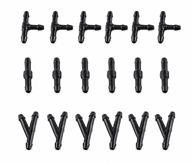 18 Universal Windscreen Washer Pump Plastic Joiner Pipe Connector Adapter Barbed