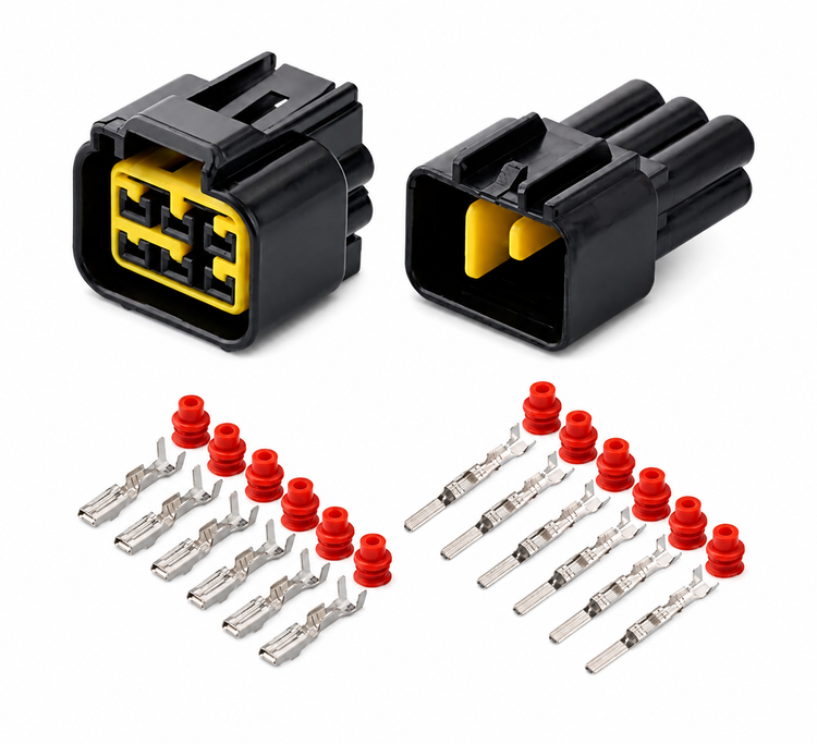 6pin Male Female Ignition Coil Connector Set for Ford Mondeo FW-C-6F-B FW-C-6M-B