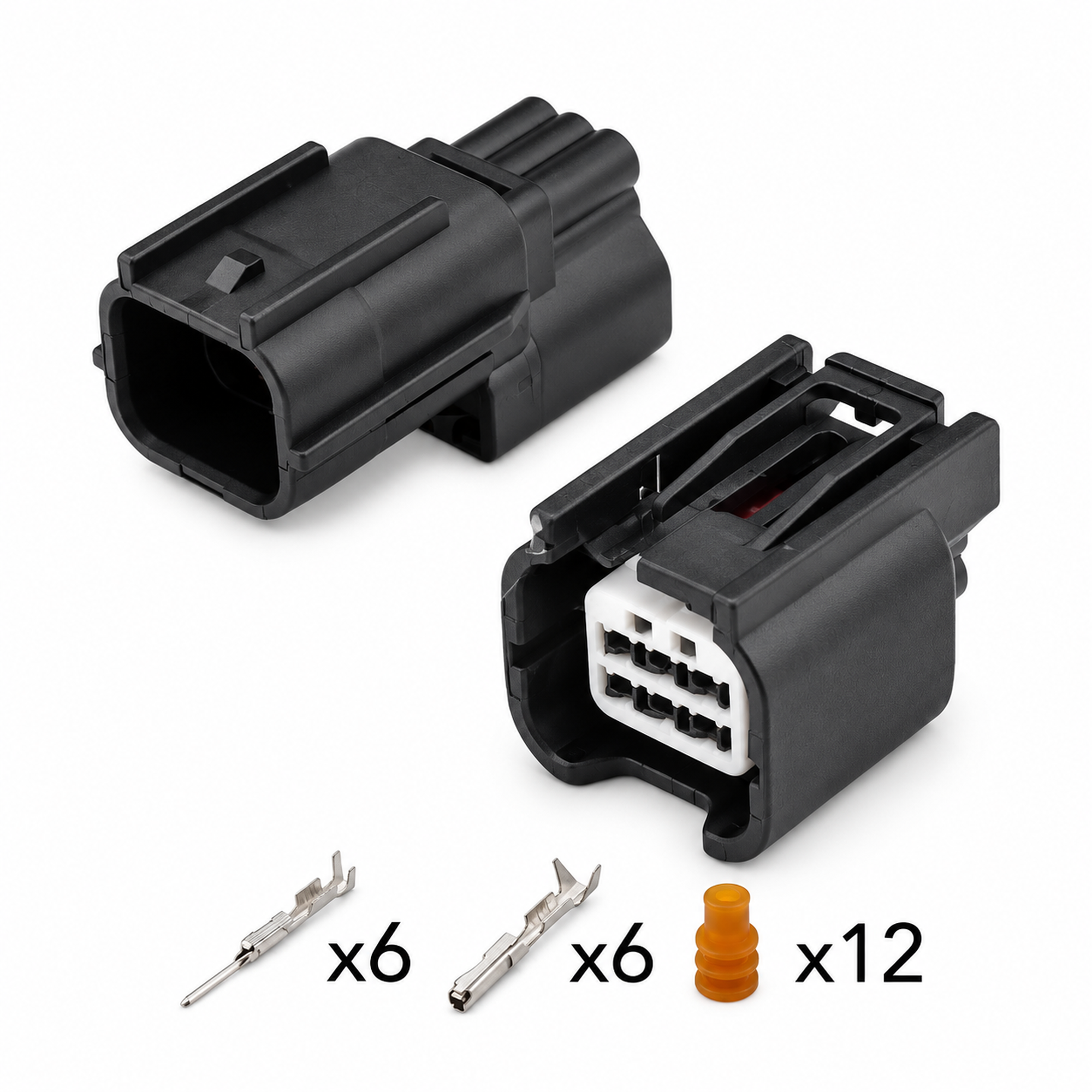 6 Pin Male Female Plug Connector Reversing Radar For Yazaki Honda Nissan Toyota – BAG-30/M+F-6pin – image 2