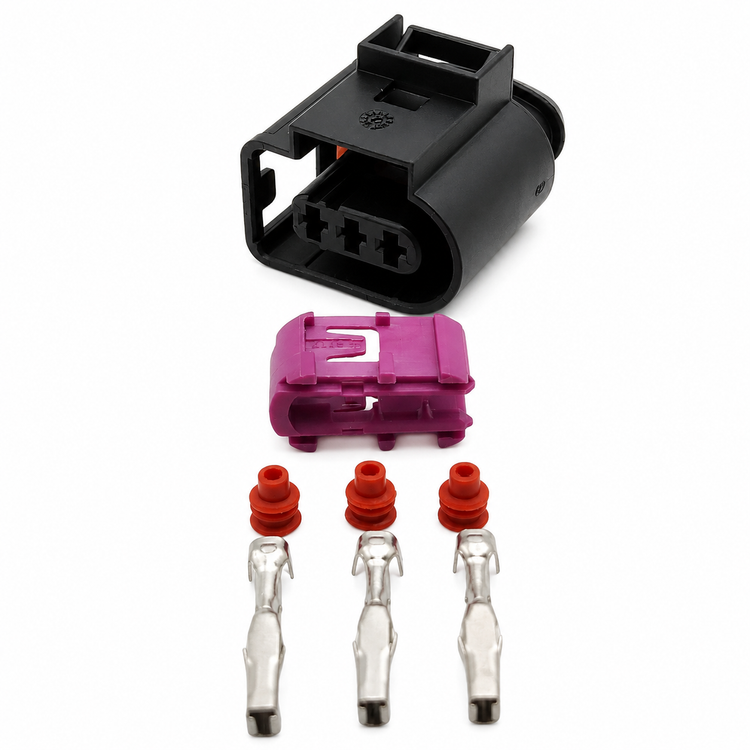 3 PIN Fuel Rail Pressure Sensor Plug Connector For VW Audi Skoda 4D0971993