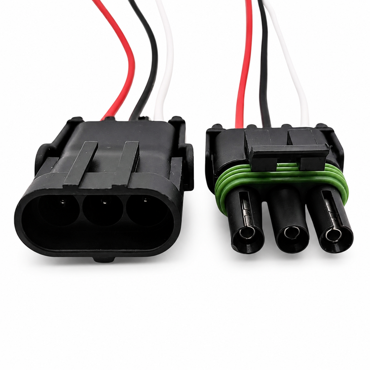 Assembled Delphi Weather Pack 3 Pin Sealed Prewired Connector Kit Male & Female