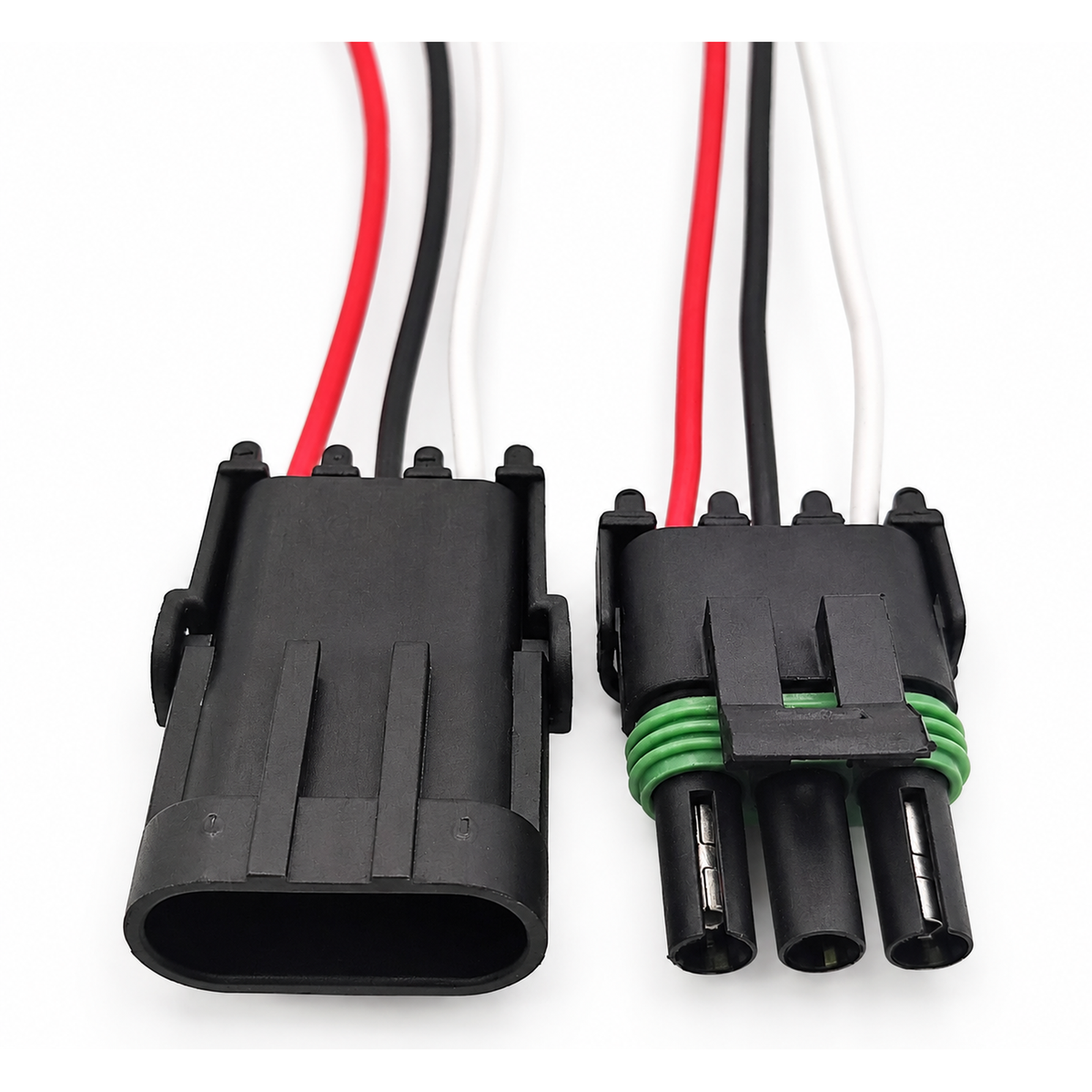 Assembled Delphi Weather Pack 3 Pin Sealed Prewired Connector Kit Male & Female – BIN E8.Y/M+F – image 2