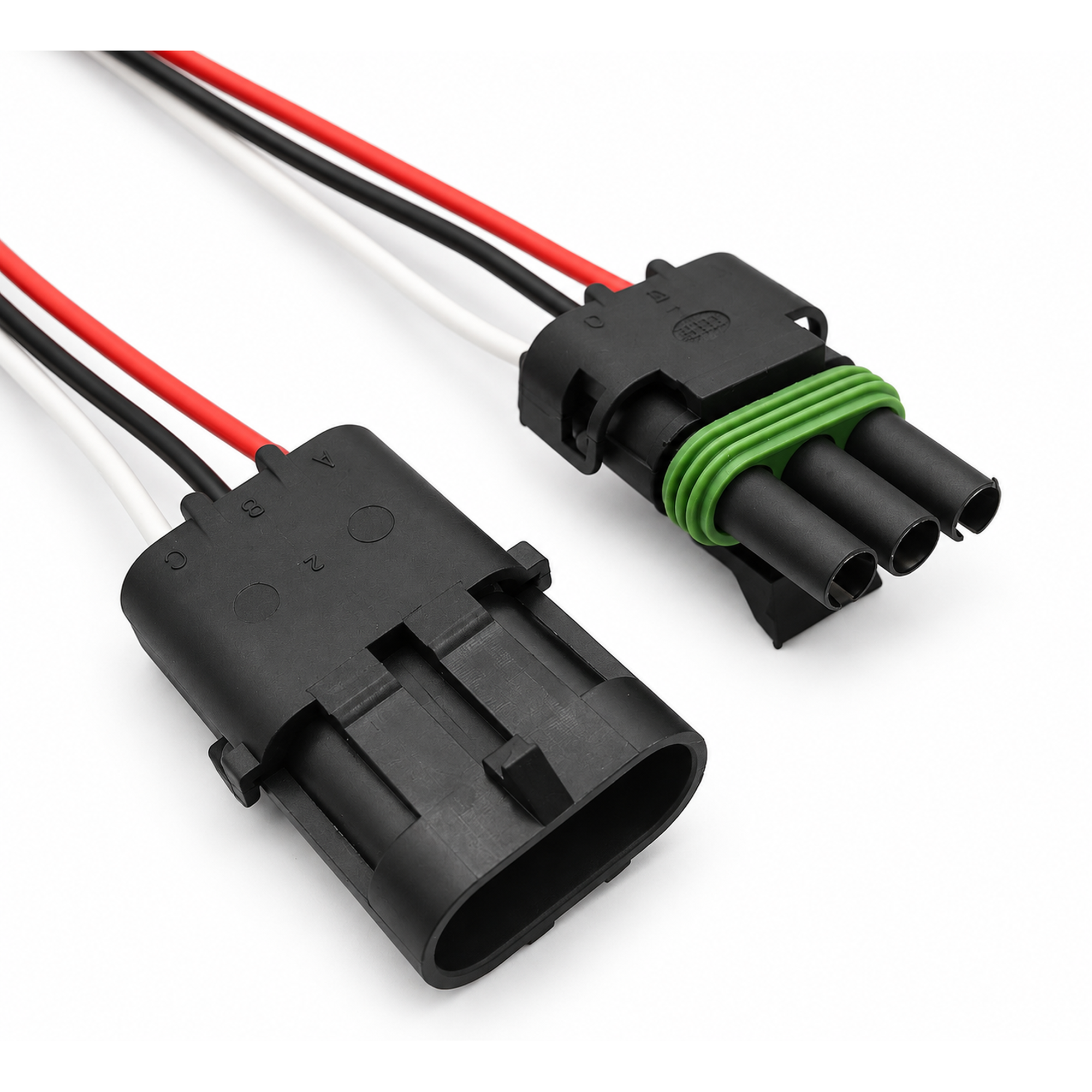 Assembled Delphi Weather Pack 3 Pin Sealed Prewired Connector Kit Male & Female – BIN E8.Y/M+F – image 3