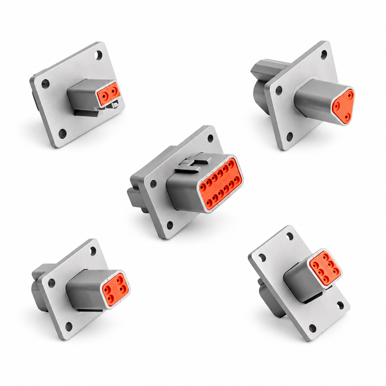 For Deutsch DT Series 2/3/4/6/8/12 Pin Way Pannel Flange Mount Connector Plug