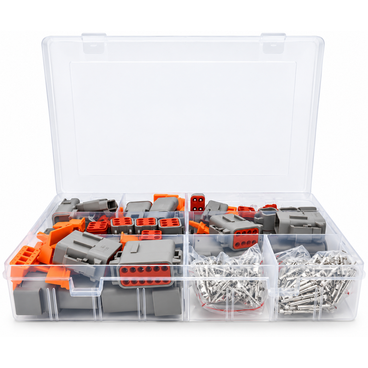 32pcs Deutsch DTM Connector Assortment Box - Male & Female Connector Sets with Pins & Inserts | 12, – BLUE-32DTM – image 2