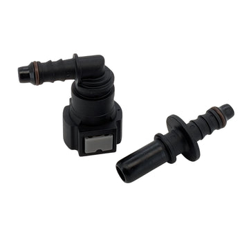 Male & Female Pair of Quick Connect / Release Fuel Line Connectors - 9.49mm 3/8 - 7.89mm 5/16 - ID6 / ID8 - Straight / 90 Degrees