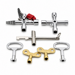 7pcs Utility Key Set, Triangle Spanner Key, 4-Way Multi-Functional Tool Wrench for Electric, Water & Gas – C026 – image 1
