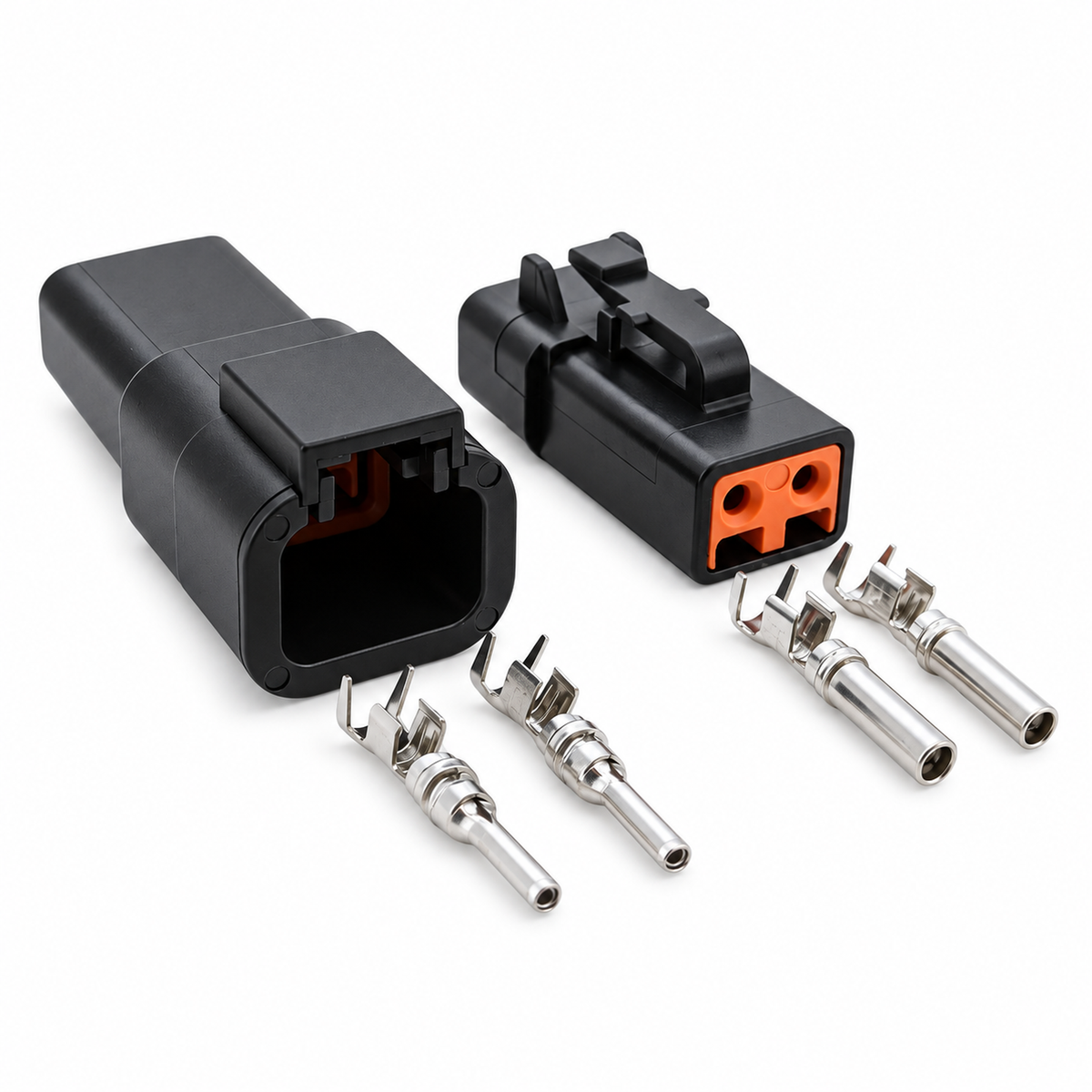 Black Deutsch DTP Series 2 4 Pin Connectors DTP04-2P DTP06-2S DTP04-4P DTP06-4S – C18/BLACK-DTP/2pinM+F – image 1