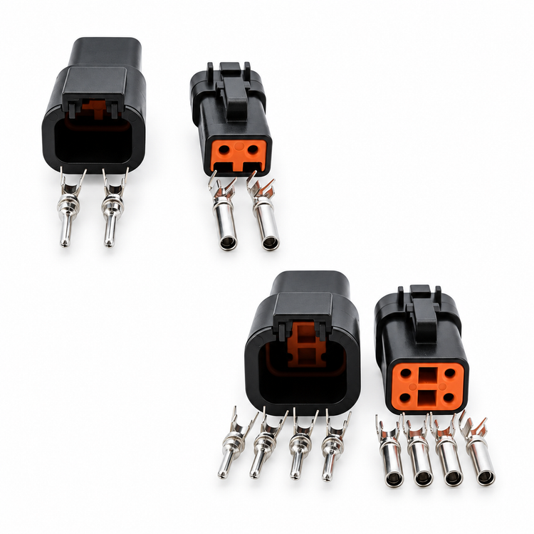 Black Deutsch DTP Series 2 4 Pin Connectors DTP04-2P DTP06-2S DTP04-4P DTP06-4S – C18/BLACK-DTP/2pinM+F – image 3