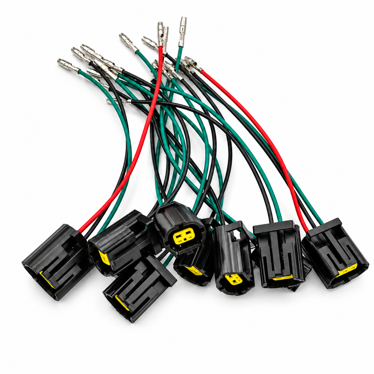 8x EV6 EV14 Uscar For 8x EV6 EV14 Uscar Injector Pigtail - Bosch PL-INJ001WL - Prewired 15cm 18AWG - OE – C263 – image 1