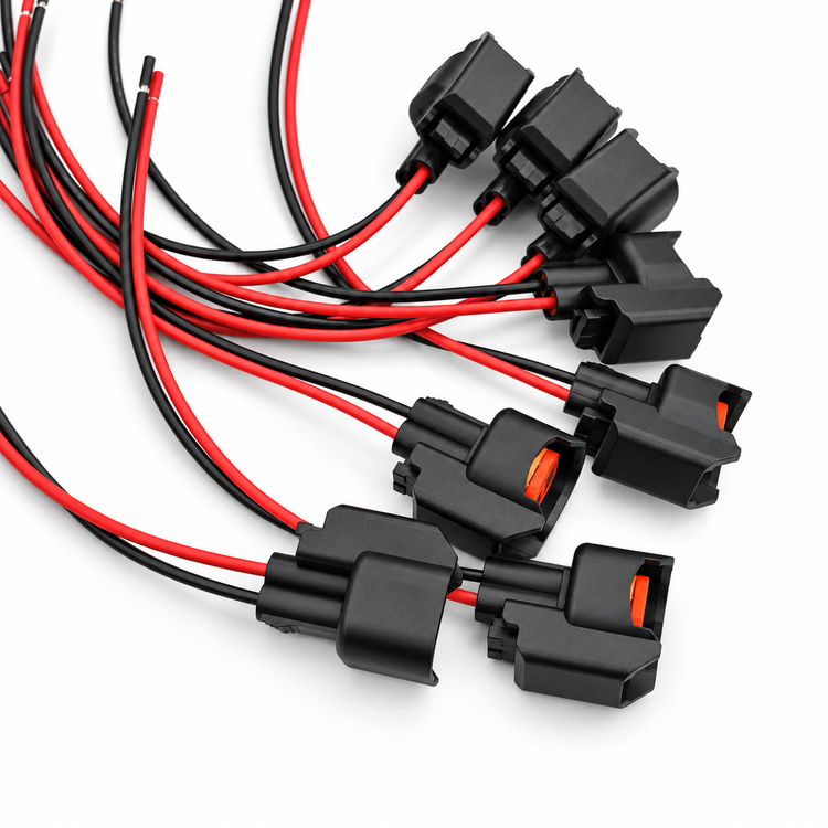 8x EV6 EV14 Uscar For 8x EV6 EV14 Uscar Injector Pigtail - Bosch PL-INJ001WL - Prewired 15cm 18AWG - OE – C263 – image 3