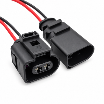 2 Pin Connector Plug For VW Audi - Prewired 15cm 18AWG - OE 1J0973722 / 8D0973822 – C371 – image 1