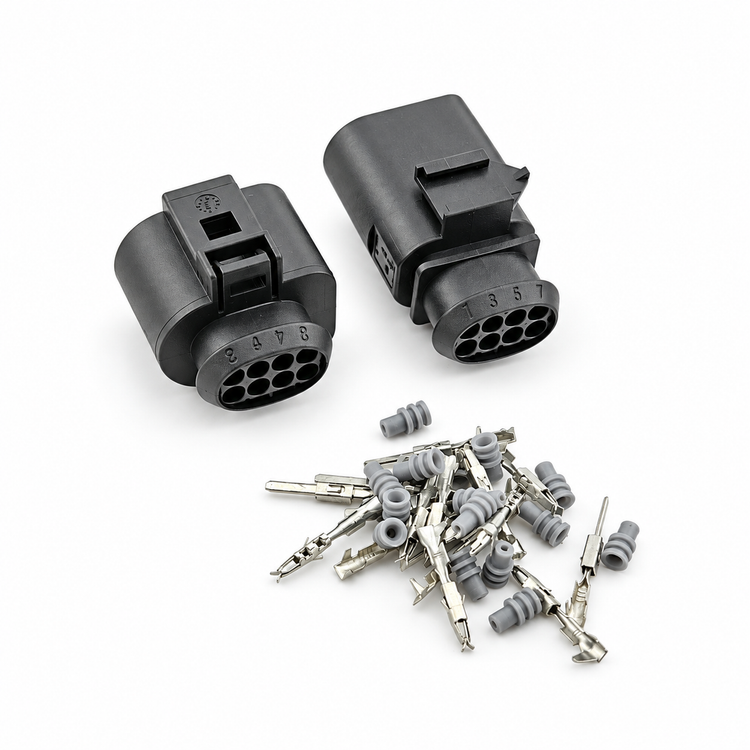 8 Pin Male & Female Connector Plug Pair Unwired Kit - VW Audi Radar Gearbox 1J0973714 1J0973814 – C486/8pinUnwired – image 3