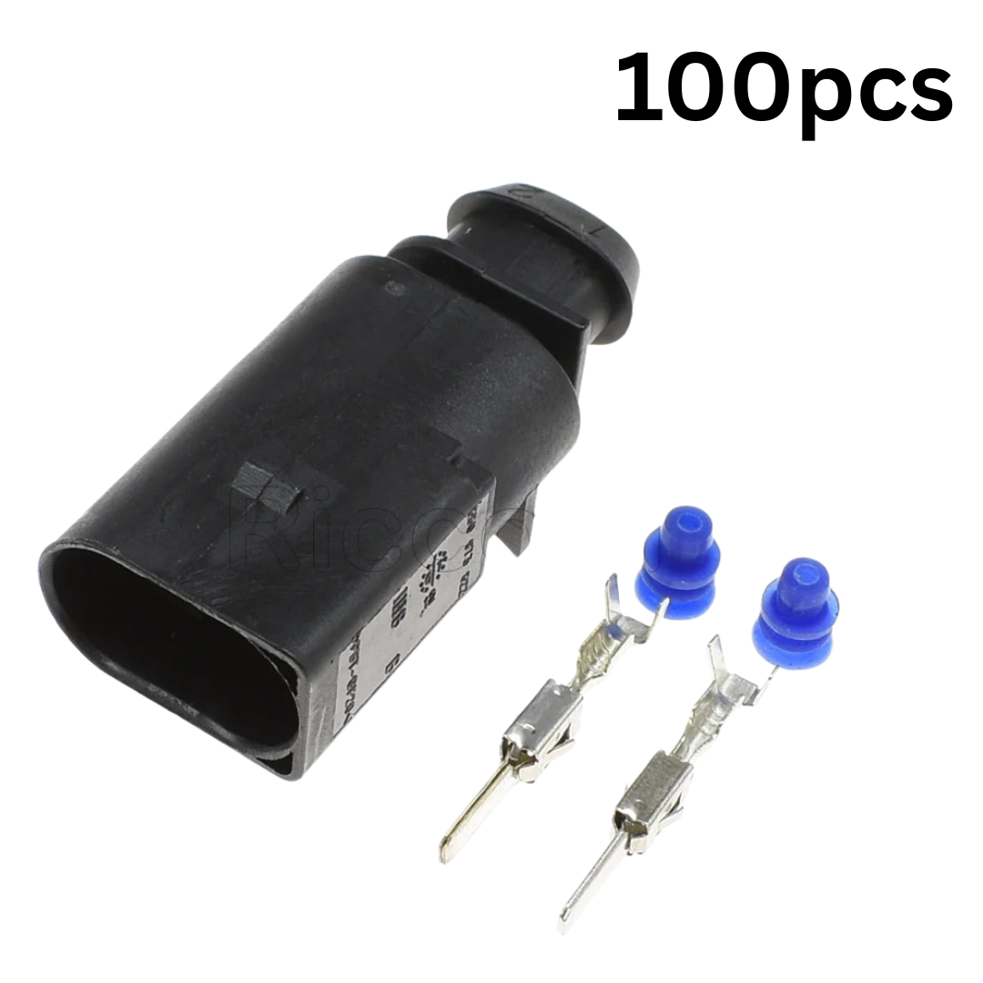 Pack of 100 2 pin Automotive Wiring Harness Connector 8D0973822 Electrical Horn Plug 1717692-1 8D0 973 822