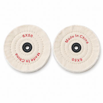 Cotton Buffing Polishing Wheel 6 Inch For Bench Grinder 1/2 Inch Arbor Hole 50 Ply - 2 Pack