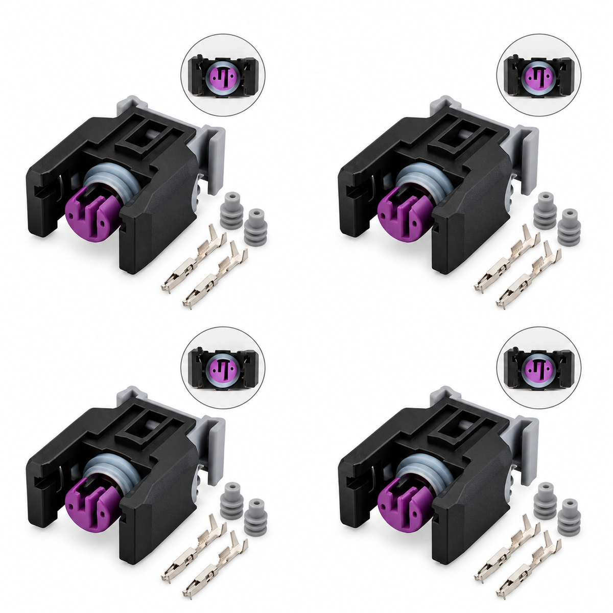 2 Pin 4pcs For Delphi Diesel Injector Connector Plugs Repair Fits Mercedes Sprinter – *D29/4pcs.connectors – image 1