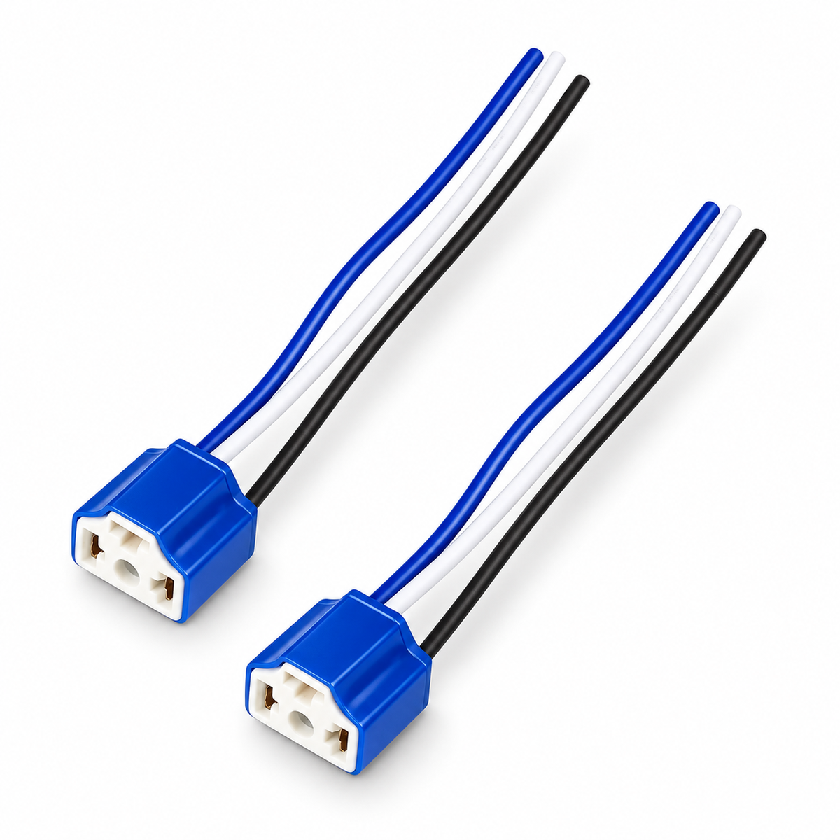 2pcs 9003 HB2 H4 Female Ceramic Car Headlight Bulb Lamp 3 Pin Connector Plug Socket H4/9003 – D31/2pcs.cables – image 2