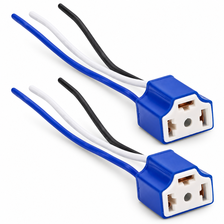 2pcs 9003 HB2 H4 Female Ceramic Car Headlight Bulb Lamp 3 Pin Connector Plug Socket H4/9003 – D31/2pcs.cables – image 4