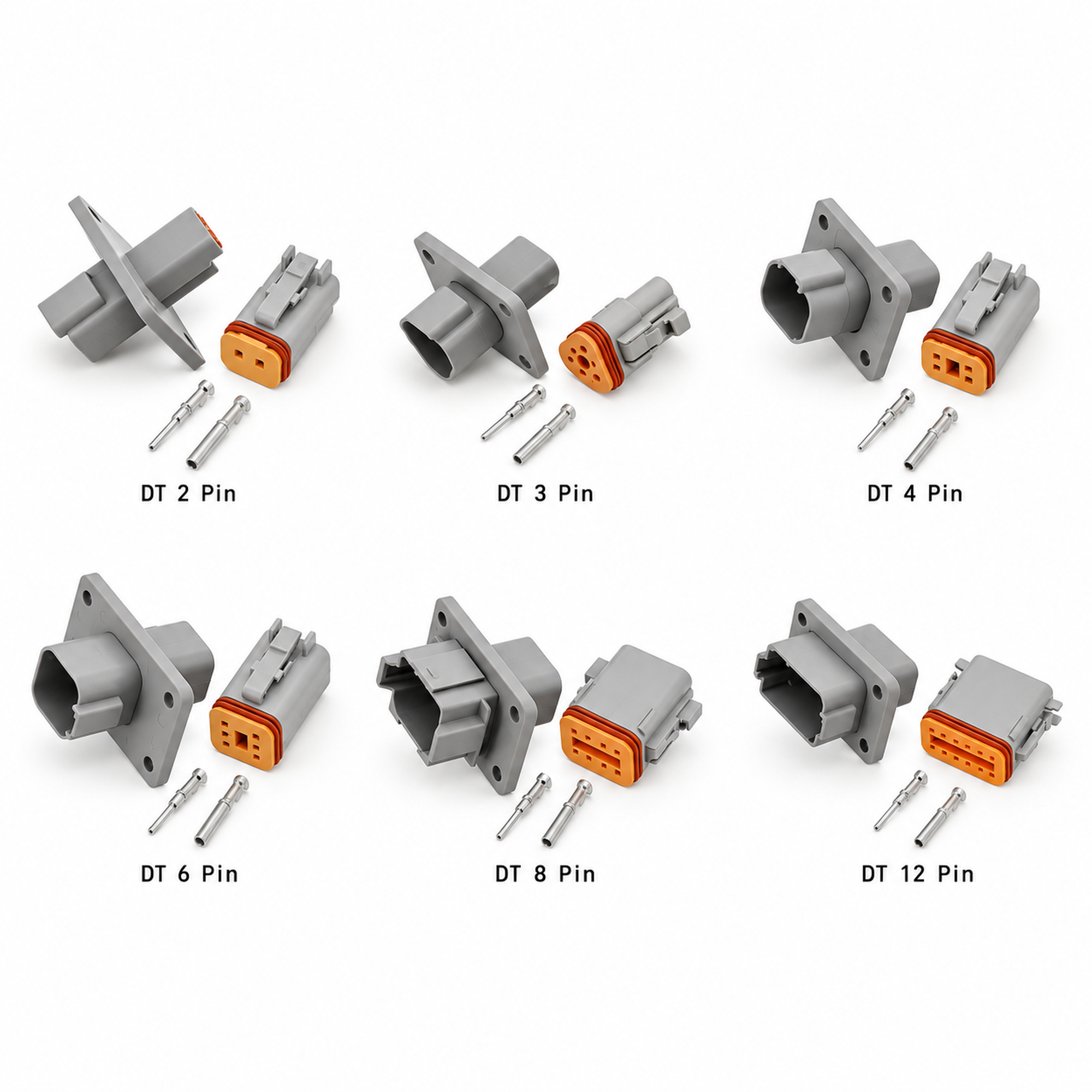 Deutsch DT Panel Flange Mount Male & Female Connector Sets 4 6 8 12 Pin – DT/Flange-4to12/X68-X73 – image 9