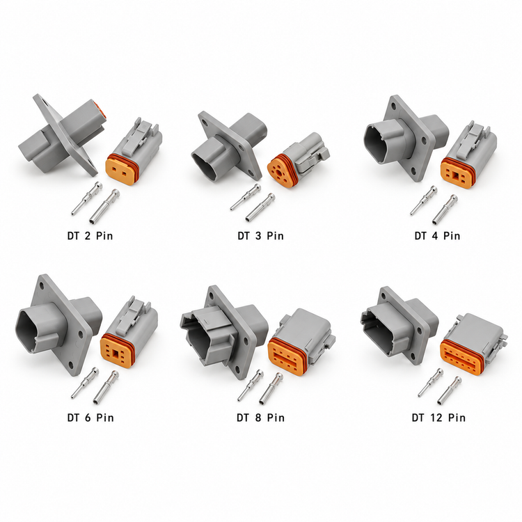 Deutsch DT Panel Flange Mount Male & Female Connector Sets 4 6 8 12 Pin – DT/Flange-4to12/X68-X73 – image 9
