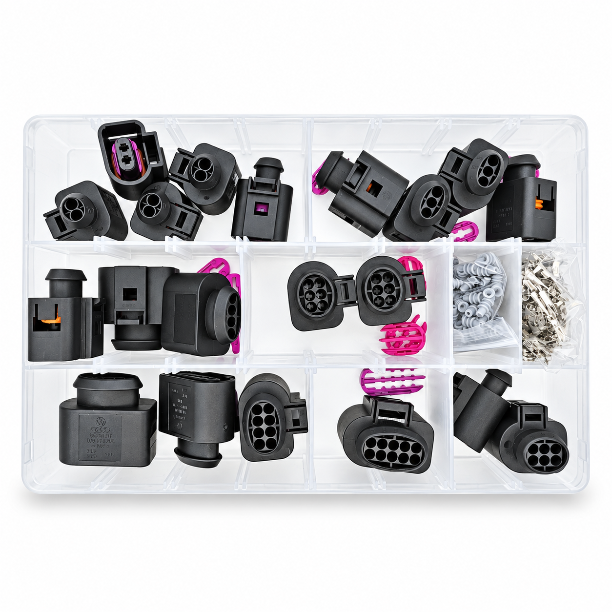 20pcs - 1.5mm Series 2, 3, 4, 5, 6, 8 Pin Waterproof Ignition Coil & Sensor Connector Kit – For VW Audi Seat Porsche