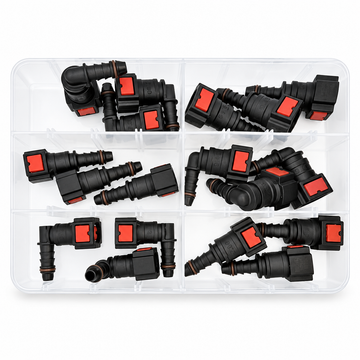 18pcs 90° & Straight AdBlue Connectors Assortment Kit Set with Sizes: 9.49 x 6mm, 7.89 x 6mm & 6.3 x 6mm