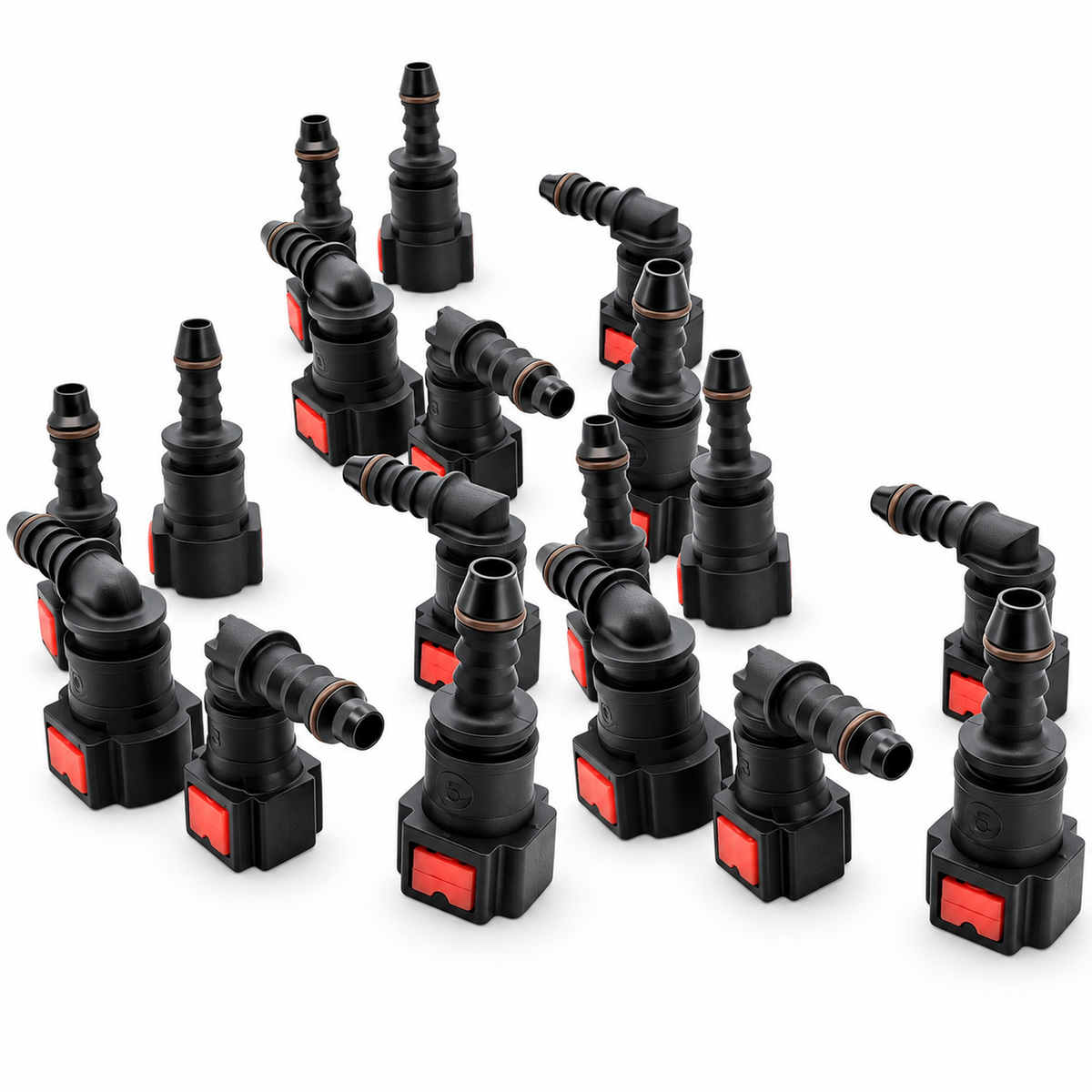 18pcs 90° & Straight AdBlue Connectors Assortment Kit Set with Sizes: 9.49 x 6mm, 7.89 x 6mm – E233/18pcsADbluekit – image 1