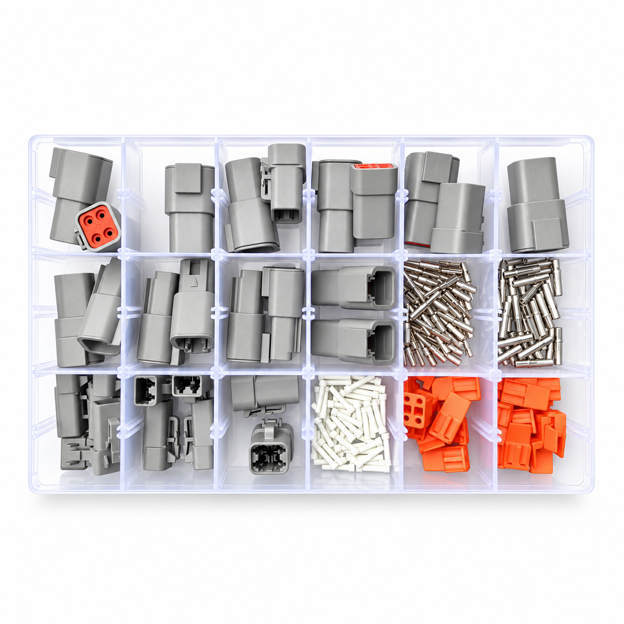 128pcs Deutsch DTP Series Multi Plug Waterproof Connector Box Set Kit 2 & 4 Pin