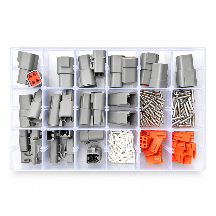 128pcs Deutsch DTP Series Multi Plug Waterproof Connector Box Set Kit 2 & 4 Pin