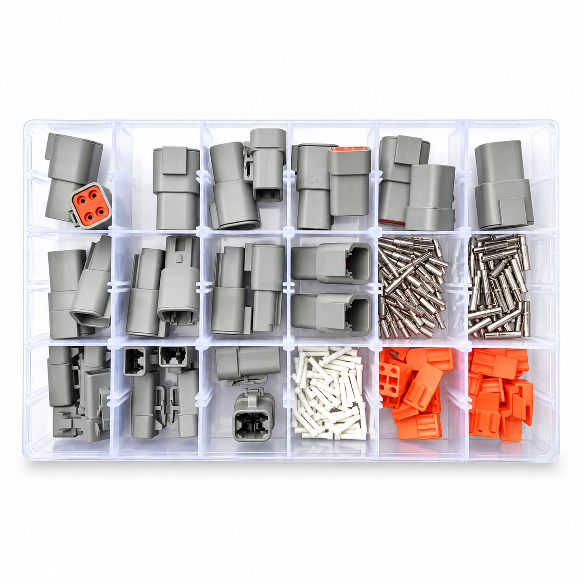 128pcs Deutsch DTP Series Multi Plug Waterproof Connector Box Set Kit 2 & 4 Pin – E2D/128pcsDTPkitF139 – image 5